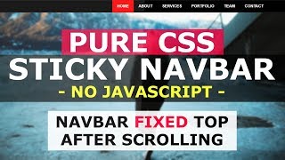 Pure CSS Sticky Header  Navbar Fixed Top After Scrolling  No Javascript [upl. by Rochkind180]