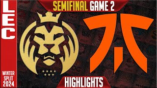 MDK vs FNC Highlights Game 2  LEC Winter 2024 Playoffs Semifinal  MAD Lions KOI vs Fnatic G2 [upl. by Marcoux]