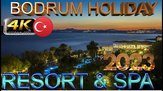 4K BODRUM HOLIDAY RESORT SPA HOTEL 2023 GOOD BEACH RESORT TURKEY [upl. by Olympe]