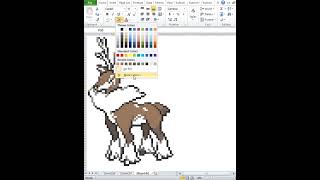 just using excel drawing Pokémon Sawsbuck 586 [upl. by Attennek352]