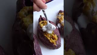 Lentil Bobotie stuffed sweet potatoes recipe vegan bobotie sweetpotato shorts [upl. by Zsa Zsa638]