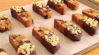 Irresistible Coffee Chocolate Biscotti  No Butter Guilt Free Recipe [upl. by Rustie]