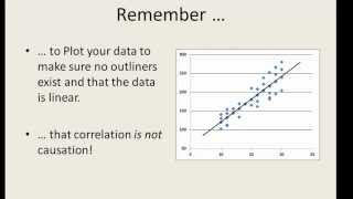 Excel Statistics 05  Calculating Correlations with Excel [upl. by Chandal503]