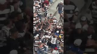 Briga na Pavilhão 9  Jogo Corinthians x Bragantino sulamericana pavilhão corinthians shorts [upl. by Llerdnek668]