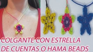 MANUALIDADES PARA NAVIDAD Como hacer un colgante con forma de estrella con cuentas o hama beads [upl. by Uranie]