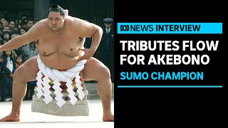 Akebono the first foreignborn sumo grand champion dies aged 54  ABC News [upl. by Atiuqrahs359]