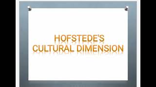 Hofstedes cultural dimension [upl. by Esoranna]