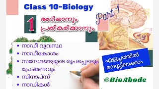 SSLCKERALA SYLLABUS CLASS 10 BIOLOGYCHAPTER 1 അറിയാനും പ്രതികരിക്കാനും PART 1 [upl. by Sapphira847]