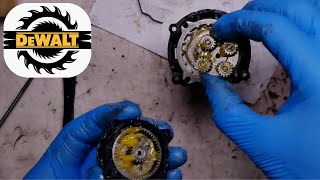 Part 12 Dewalt dcd709 working intermittently switch cleaning repair  transmission box tear down [upl. by Sontich]