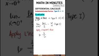 Master Indeterminate Forms Type 2 in Minutes  Math in Minutes mathinminutes shorts fyp [upl. by Moriah]