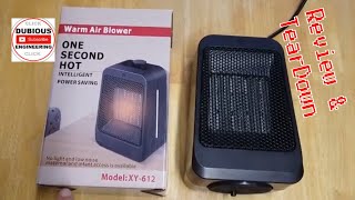 DuBEnG Cheap Chinese 600w and 1200w Fan Heater  £20 on Amazon GOKINGE XY612 Review and TearDown [upl. by Calhoun798]