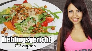 Lieblingsgericht ♥  Süßkartoffel mit gerösteten Kichererbsen amp buntem Salat  7vegans [upl. by Krystyna]