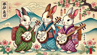 Japanese Shamisen 三味線  Electric Guitar X Piano X Bass ※ Relaxing Background Music With 3 Cats [upl. by Eeneg]