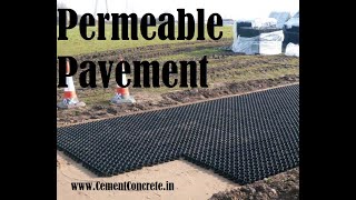 Permeable pavement for Road Parking lot etc  Civil Engineering  Cement and Concrete [upl. by Garett]