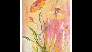 Acrylmalerei Mohnblüten malen Acrylic Painting Poppies [upl. by Rosse]