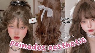 Peinados aesthetic fáciles para la escuela cabello largo corto en capas 💞 [upl. by Sadirah]