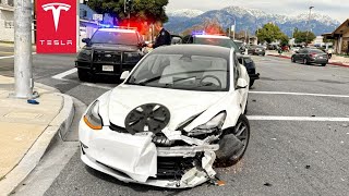 SHOCKING FOOTAGE UNLICENSED DRIVER CRASH TESLA DASHCAM CAPTURES ALL [upl. by Ail723]