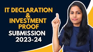 Income Tax Declaration amp Investments Proof Submission  FY 202324 [upl. by Arabela]