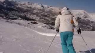 Hemsedal skiing Totten  Lodgen non stop Top to bottom 810 m vertical drop [upl. by Eleahcim]