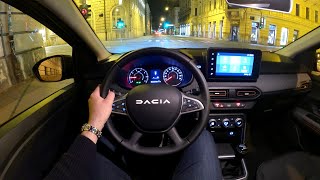 DACIA SANDERO STEPWAY 2023  night POV test drive PURE DRIVING TCe 90 HP manual [upl. by Ij]