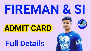 Odisha Fireman amp SI Admit Card Full Details FM Manoj 🔥 [upl. by Armilla]