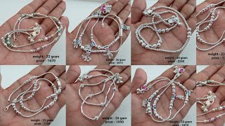 new silver beads chain anklets designs with price 2023  latest silver payal designs with price 👌👌👌 [upl. by Line667]