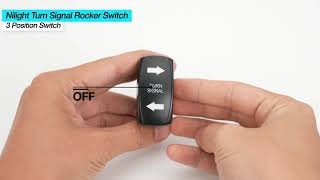 Nilight Turn Signal Switch Blue 4Pin ON OFF ON Rocker Switch [upl. by Iahc]