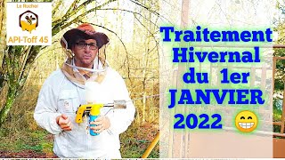 Traitement VARROA Hivernal De JANVIER 2022 🍯apiculture [upl. by Kinchen]