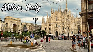 Milan Italy 4K  Walking tour in a beautiful Italian city [upl. by Felicio]