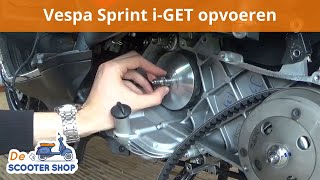 Vespa SprintPrimavera iGET 25km opvoeren  40 kmu  Rollerbank  Montagevideo  De Scooter Shop [upl. by Eerhs]