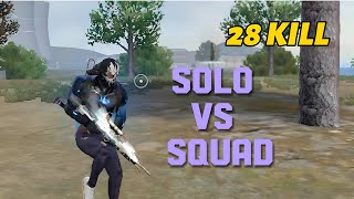 SOLO VS SQUAD  TOTAL 28 KILL GAMEPLAY  Garena Free Fire [upl. by Adara]