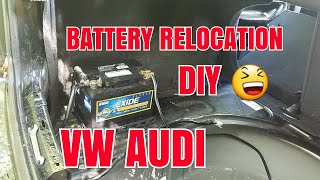 Battery relocation Vw mk4 all vws all audis [upl. by Nnyleitak]