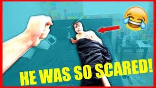 SURPRISE WAKE UP REVENGE PRANK ON MY ROOMMATE [upl. by Hsara818]