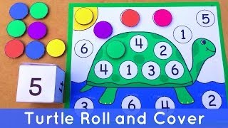 Turtle Roll and Cover  Preschool Number Activity For Math Centers [upl. by Nal]