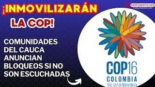 ¡Inmovilizarán la COP Alerta por movilización durante la COP 16 por veredas del Cauca [upl. by Rimaa]