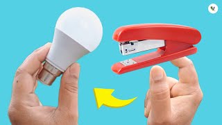 Free Led Bulb Repair without soldering iron led bulb repair by using stapler💡💡💡🔥🔥🔥 [upl. by Karin]