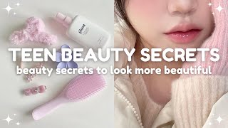 teen beauty secrets to look more beautiful 🫧🎀 beauty hacks and tips [upl. by Acirt]