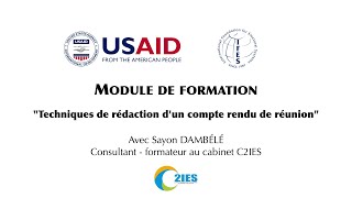 FORMATION  Techniques de rédaction dun compte rendu de réunion [upl. by Tenn181]