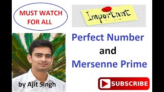 Perfect Numbers amp Mersenne Prime Numbers  Mathematics [upl. by Ditter]