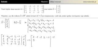 Macierze  ogólne rozwiązanie układu równań Studia [upl. by Dhiman]