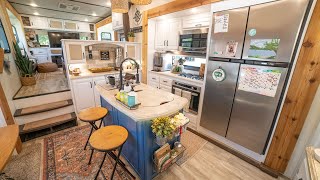 400 SqFt Renovated 5th Wheel RV w 5 Slides  Light and Bright Tiny House [upl. by Nahtad967]