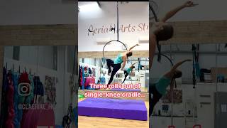 UPPER BEGINNER INTERMEDIATE AERIAL HOOP  Three rolls out of cradle lyra aerial hoop [upl. by Elkcim]