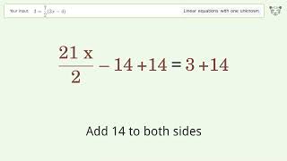 Linear equation with one unknown Solve 3723x4 stepbystep solution [upl. by Ennaeed714]