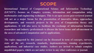 International Journal of Computational Science and Information Technology IJCSITY [upl. by Mathian]