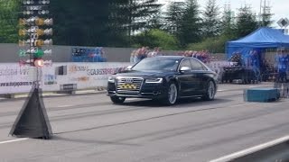 Audi A8 2015 Edition S8 Facelift 42TDI 18mile drag race [upl. by Nellak]