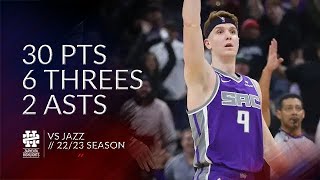 Kevin Huerter 30 pts 6 threes 2 asts vs Jazz 2223 season [upl. by Livingstone]