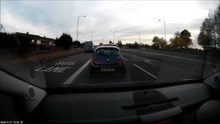 ILLEGAL BUS LANE USE ST HELENS MARSHALLS CROSS ROAD 111116 dash cam [upl. by Dragoon753]