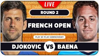 DJOKOVIC vs BAENA • French Open 2024 • LIVE Tennis PlaybyPlay Stream [upl. by Eicul]