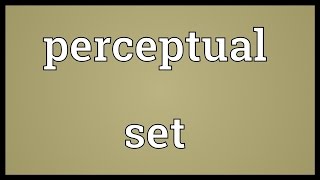 Perceptual set Meaning [upl. by Ainaj131]