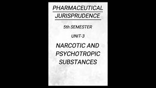 Pharmaceutical jurisprudence5th semesterUnit3NDPSpharmacy pharmacynotes writtennotes shorts [upl. by Hasheem]